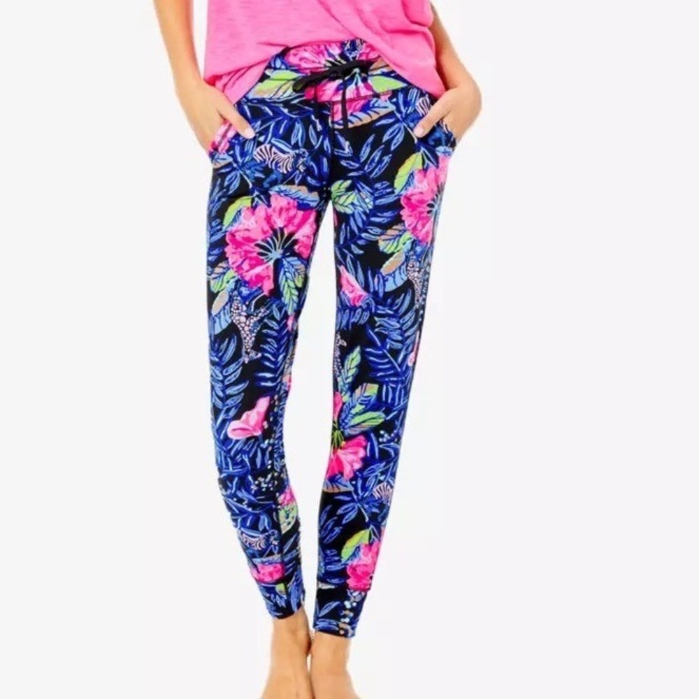 Lilly Pulitzer Luxletic Island Joggers Onyx Earned Stripes S Pickleball Golf
